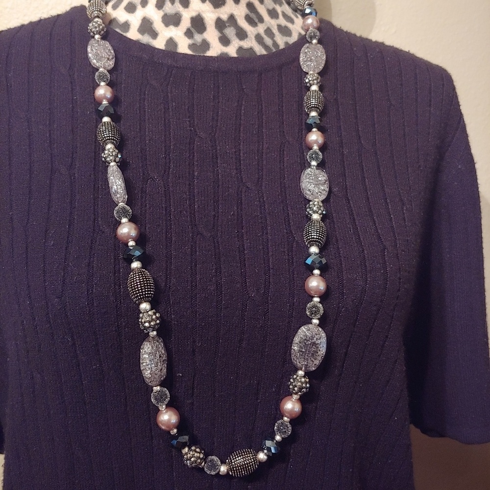 ✨4/$20✨Premier Designs 36" Black Grey Necklace